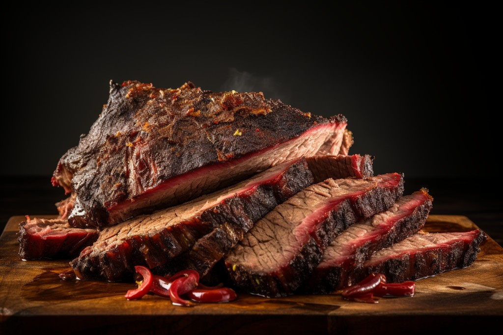 A perfectly smoked brisket produced from a well-crafted offset smoker - Houston, Texas