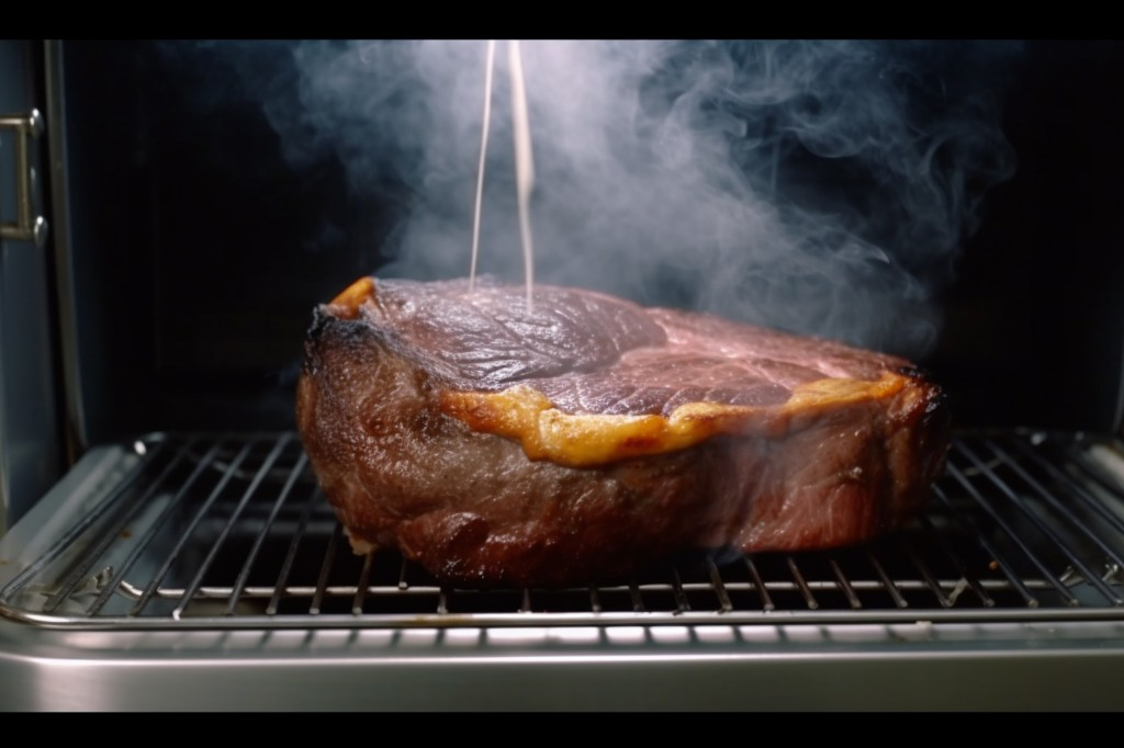A well-cooked steak taken from an electric smoker – Austin, United States