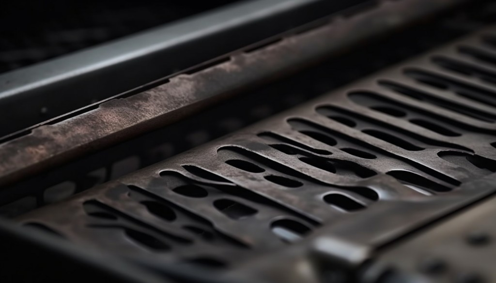 Close-up shot of the vent mechanism on a charcoal grill - Birmingham, United Kingdom