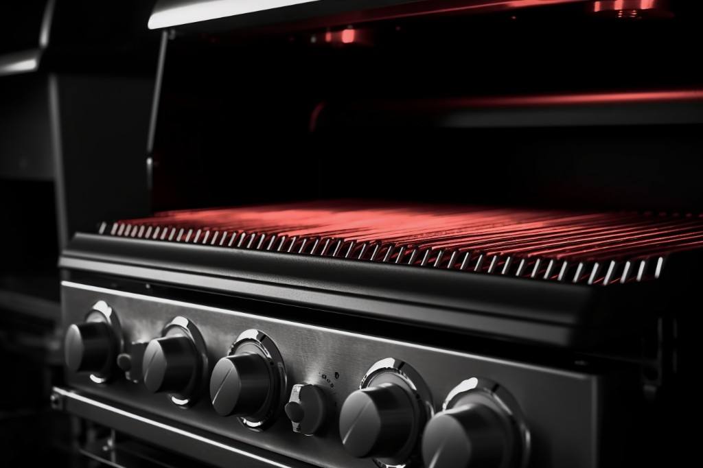 Close-up view of an infrared grill in action - Austin, Texas