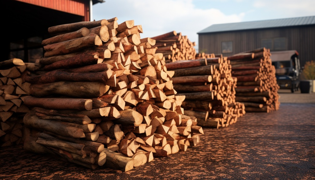 Piles of different types of wood ready for smoking - Austin, Texas