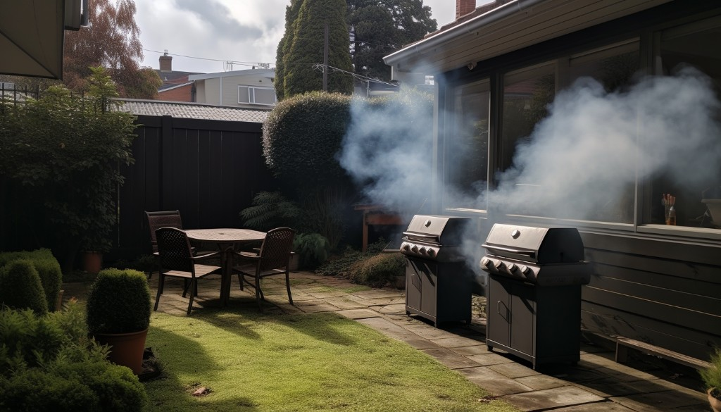 Two different sizes of smokers side by side in a backyard setting – Melbourne Australia