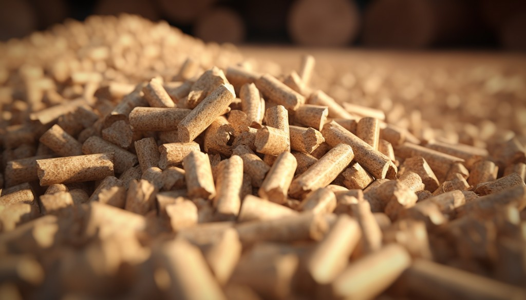 Wood pellets produced from renewable resources like sawdust - Toronto, Canada
